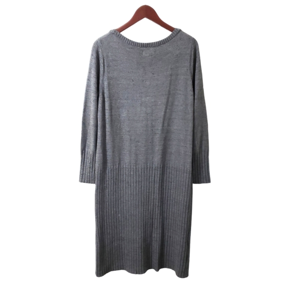 Lou & Grey Knit Ribbed Midi Shift Sweater Dress Sz Large - Picture 5 of 13